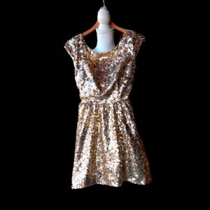 Gold Sequins Prom,Party,Formal,semi formal Dress Homecoming dress